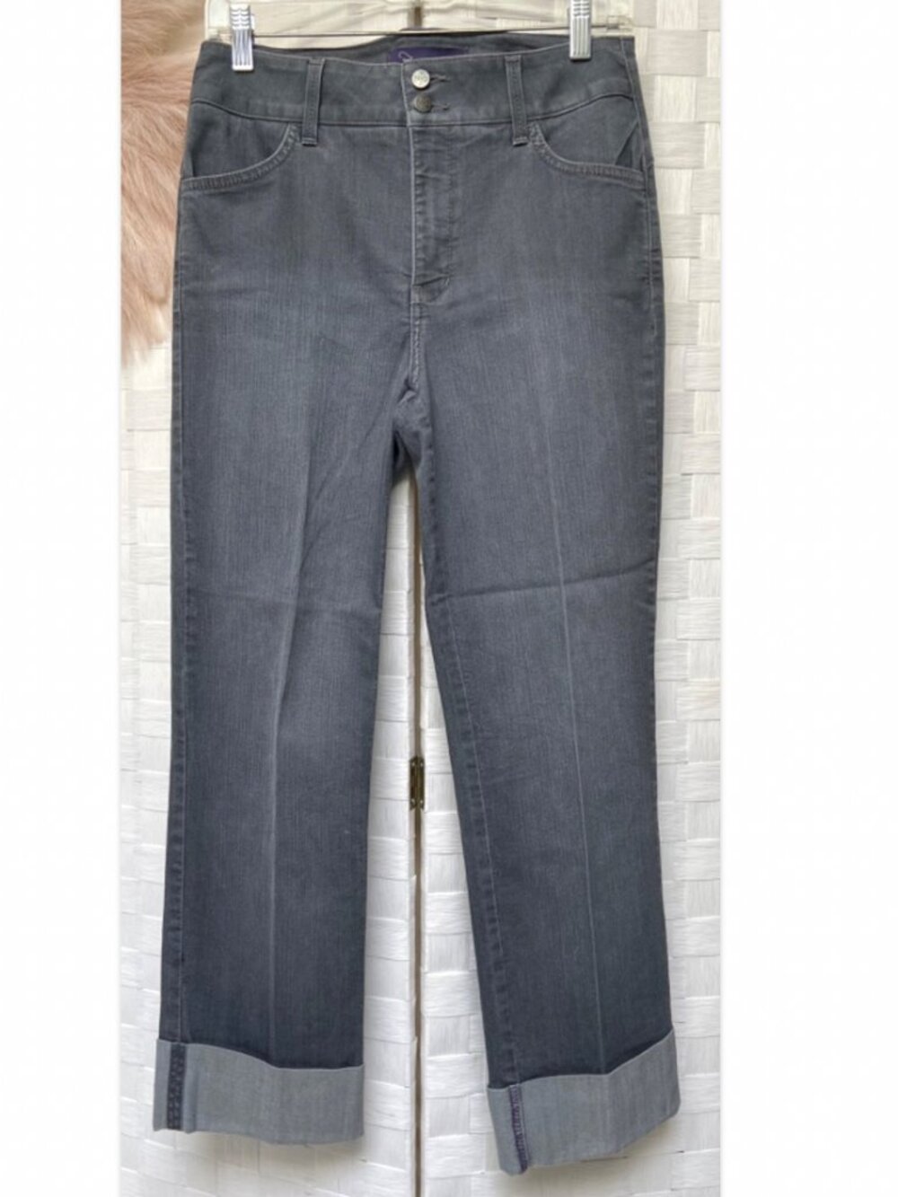 NYDJ Not Your Daughter's Jeans Gray Cuff Stretch Pants Size 8